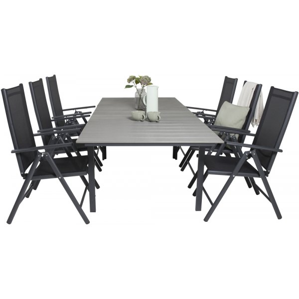 Levels utematgrupp med 6 st Break stolar - Svart/Gr