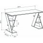 Bureau Papillon 140x60 cm - Blanc/anthracite