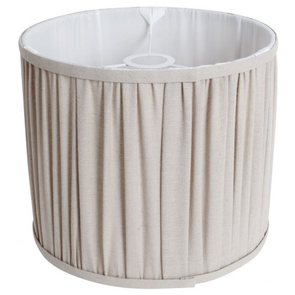 Veckad lampskrm D 38 cm - Beige linne