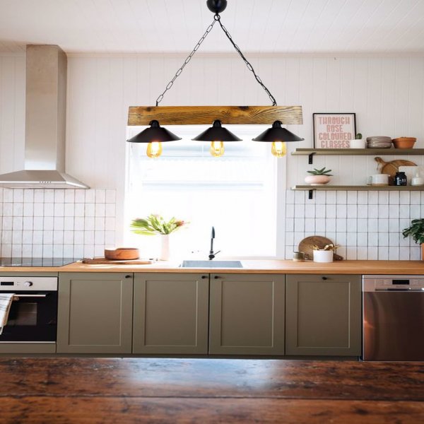 Plafonnier Uzo - Noyer/noir Plafonnier Uzo - Noyer/noir