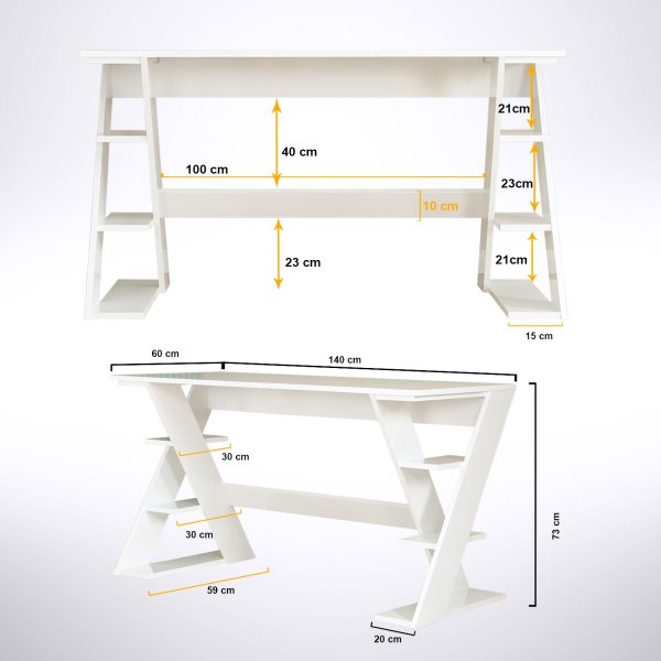 Lungo skrivbord 140 x 60 cm - Vit Lungo skrivbord 140 x 60 cm - Vit