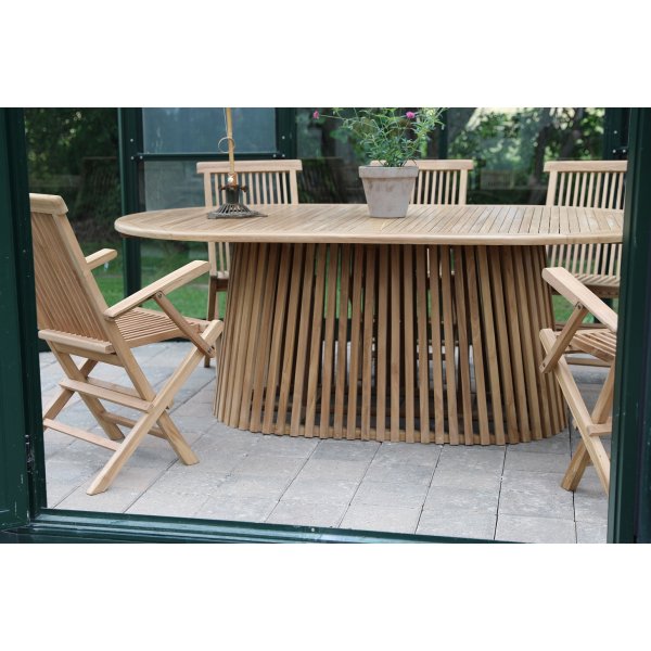 Saltö utematgrupp ovalt matbord 200 cm med 6 st karmstolar - Teak + Textilrengöring för möbler Saltö utematgrupp ovalt matbord 200 cm med 6 st karmstolar - Teak + Textilrengöring för möbler