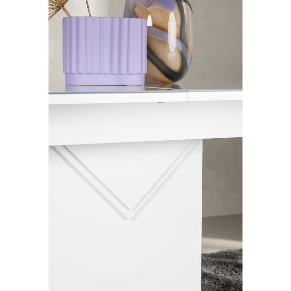 Table à manger Pluto 120-160 x 90 cm - Blanc Table à manger Pluto 120-160 x 90 cm - Blanc