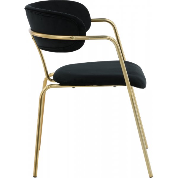 Tell karmstol - Svart/mssing