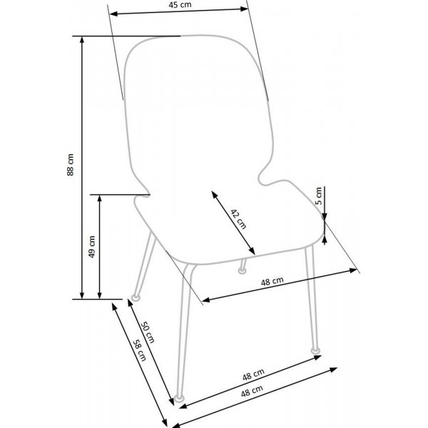 Chaise de salle  manger Cadeira 381 - Gris