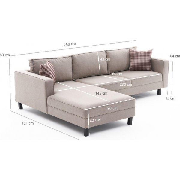 Canapé gauche Kale - Lin blanc crème Canapé gauche Kale - Lin blanc crème