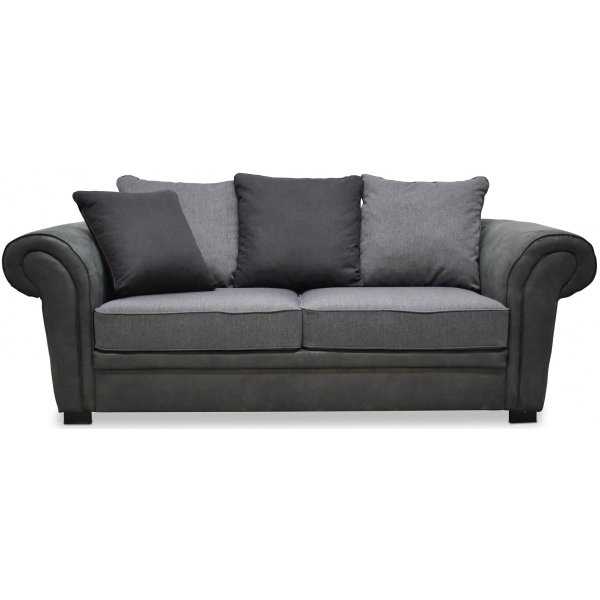 Delux 2-zitsbank met kussens - Grijs/Antraciet/Vintage + Vlekverwijderaar voor meubels Delux 2-zitsbank met kussens - Grijs/Antraciet/Vintage + Vlekverwijderaar voor meubels