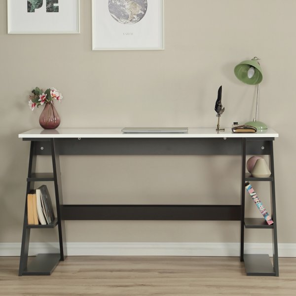 Lungo skrivbord 140 x 60 cm - Antracit/vit Lungo skrivbord 140 x 60 cm - Antracit/vit