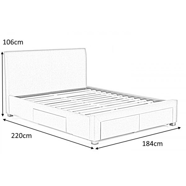 Arijana 180x200 cm grijs bedframe met opbergruimte