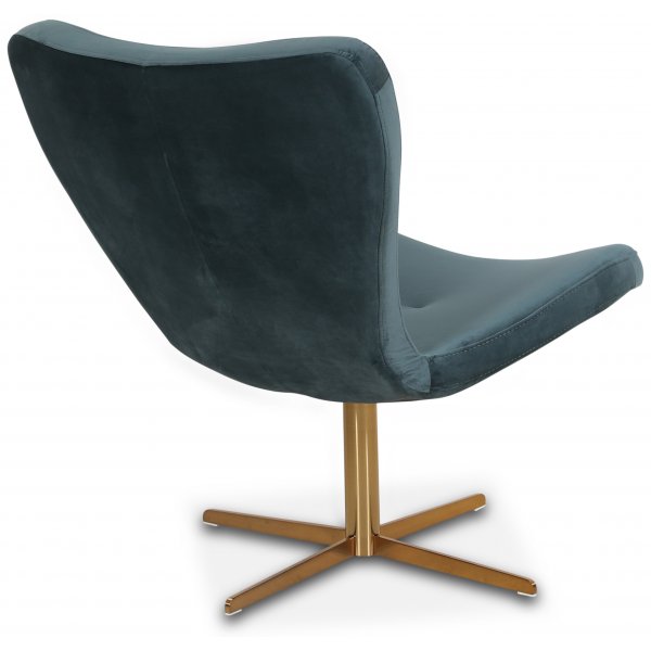 Tulpan designfåtölj - Petrol (Sammet) / Mässing + Textilvård för möbler Tulpan designfåtölj - Petrol (Sammet) / Mässing + Textilvård för möbler