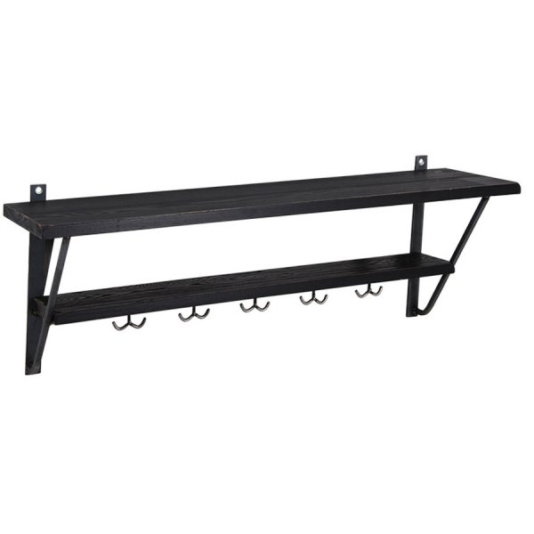 Soho hatthylla 100 cm i industristil - Svart