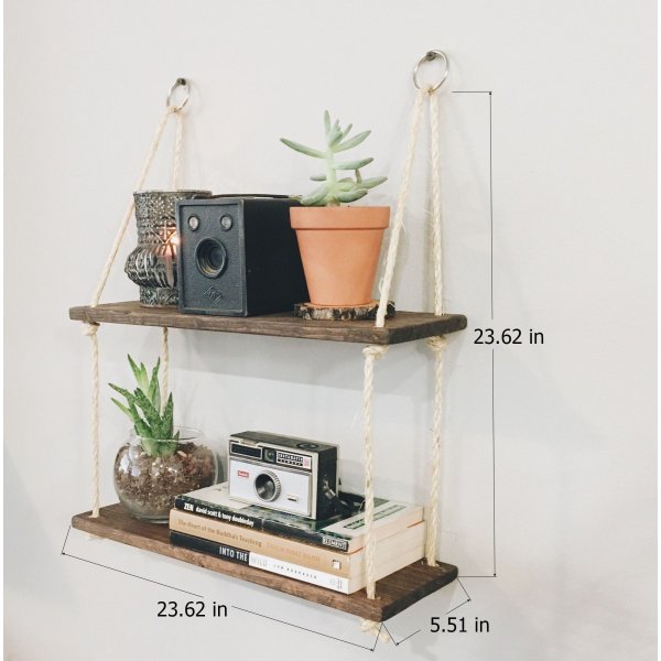 Abstracte wandplank 42 - Walnoot