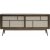 Yuma dressoir van gerookt eikenhout met rotan details, schuifdeuren