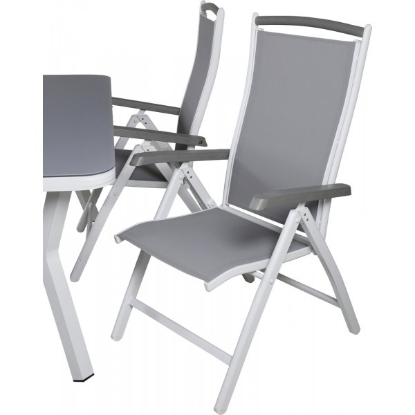 Ensemble de salle  manger d'extrieur Virya avec 4 chaises Albany - Gris/Blanc