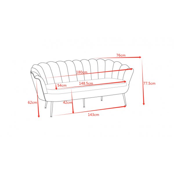 3-sits soffa grn/mssing - Kingsley
