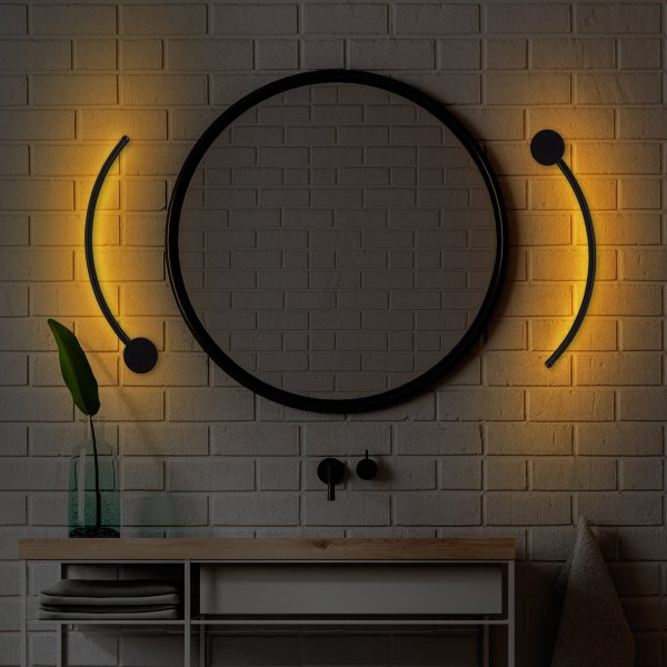 Wolf wandlamp 2 - Zwart