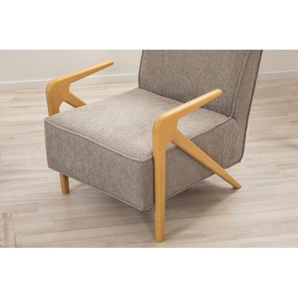 Fauteuil Larus - Gris/chêne Fauteuil Larus - Gris/chêne