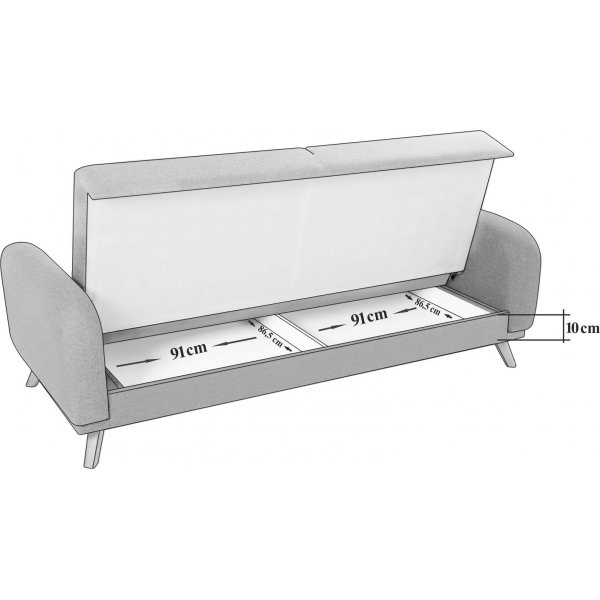 Canapé convertible 3 places Kronos Bleu foncé Canapé convertible 3 places Kronos Bleu foncé