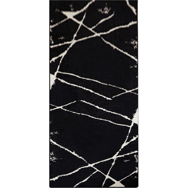 Broken hallmatta 80 x 300 cm - Svart/vit