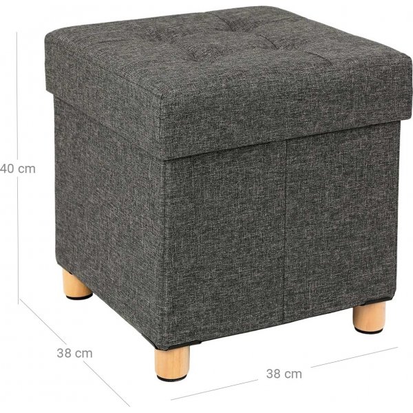 Fideli sittpuff med frvaring - Gr