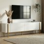TV-b�nk Nemming 180 cm - Vit/guld