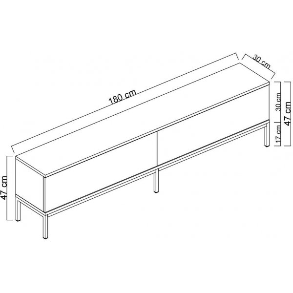 Lord TV-bänk - Svart/silver Lord TV-bänk - Svart/silver