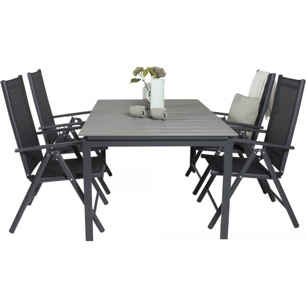 Levels utematgrupp med 4 st Break stolar - Svart/Grå Levels utematgrupp med 4 st Break stolar - Svart/Grå