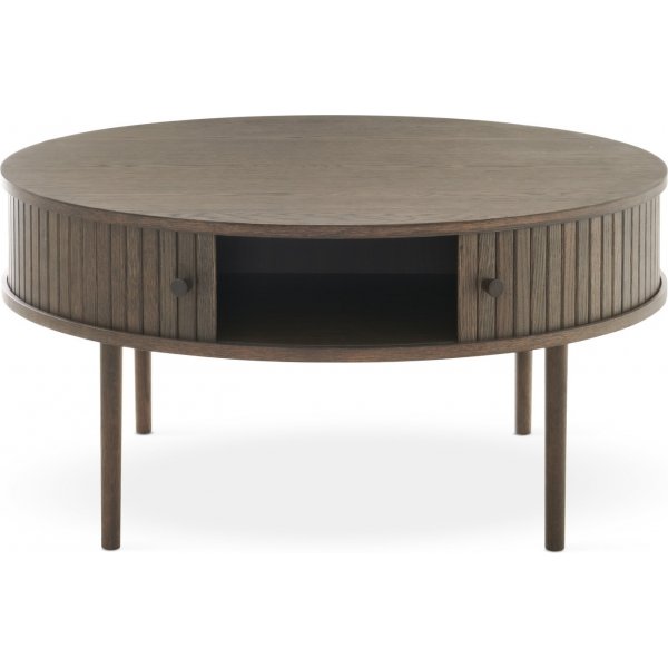 Slide soffbord Ø90 cm - Brunlackad ek Slide soffbord Ø90 cm - Brunlackad ek