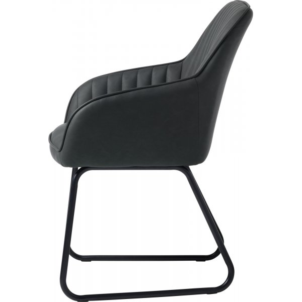 Chaise Block\\\'s en PU gris avec piètement en métal Chaise Block\\\'s en PU gris avec piètement en métal