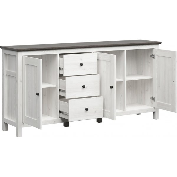 Hesen skänk 199 cm - Vit/svart Hesen skänk 199 cm - Vit/svart