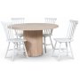 Pose matgrupp: Bord 130 cm inklusive 4 st vita pinnstolar - Whitewash