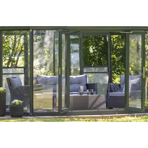 Ballingsl�v Lyx utegrupp: soffa, f�t�ljer och bord - Ljusgr� konstrotting