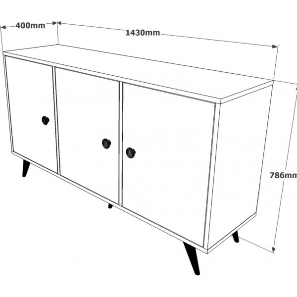 Vilamo skänk 12 - Furu/svart Vilamo skänk 12 - Furu/svart