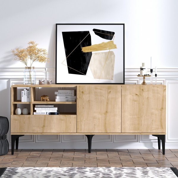 Banc multimédia Orela - Chêne Banc multimédia Orela - Chêne