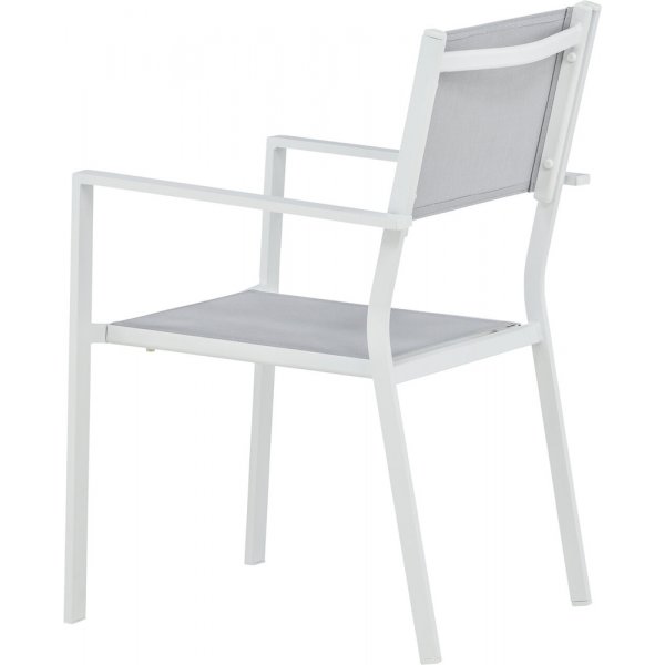 Chaise de terrasse empilable blanche/grise - Copacabana