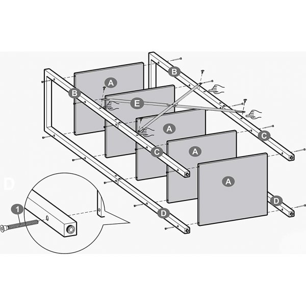 Bibliothque Petter 40 x 154 cm - Marron/noir