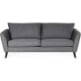 Country 2-sits soffa - Gr (tyg) / Svarta ben + Mbeltassar