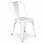Stol i metall - Vit stapelbar