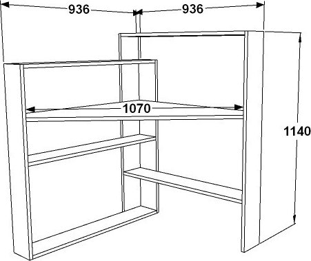 Ripa hörnskrivbord Ek/vit - 93,6 x 93,6 cm Ripa hörnskrivbord Ek/vit - 93,6 x 93,6 cm