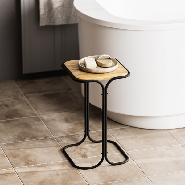 Vela 1 sidobord - Svart/beige