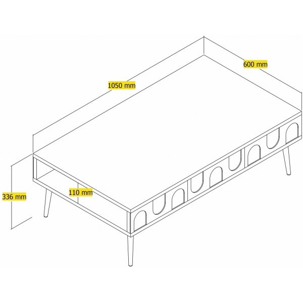 Table basse Lyon 105 x 60 cm - Marron/doré Table basse Lyon 105 x 60 cm - Marron/doré