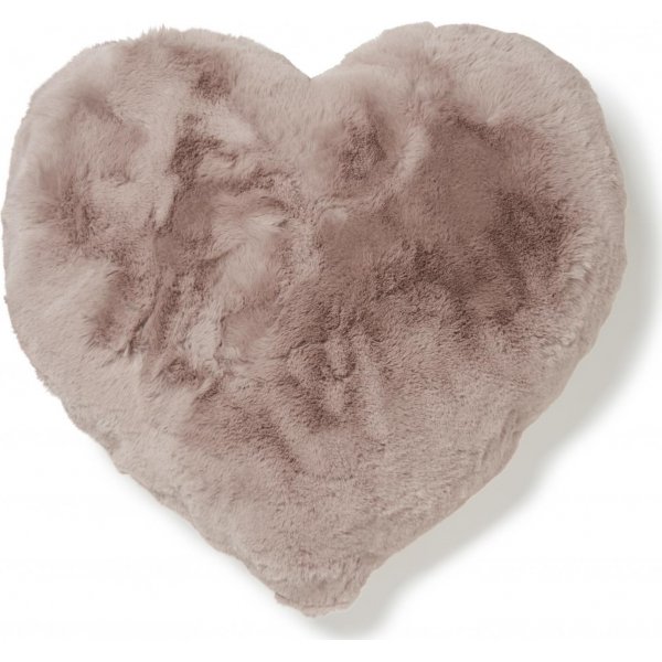 Fluffy hjrtformad prydnadskudde Rosa - 45 x 45 cm