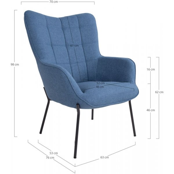 Glasgow Fåtölj - Blå/svart Glasgow Fåtölj - Blå/svart