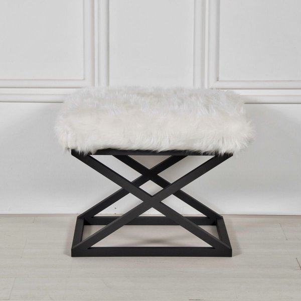 Capraz Plysch sittpuff - Svart/vit Capraz Plysch sittpuff - Svart/vit