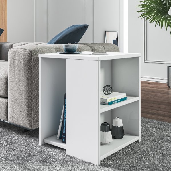 Romina sidobord 40 x 40 cm - Vit