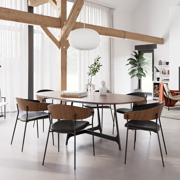 Chaise avec cadre pour berceau - PU noir/placage noyer Chaise avec cadre pour berceau - PU noir/placage noyer