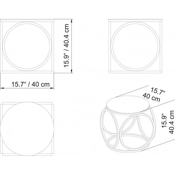 Mimo sidobord 40 x 40,4 cm - Svart