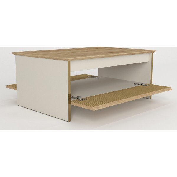 Sion soffbord 90 x 60 cm - Beige/guld/valnöt Sion soffbord 90 x 60 cm - Beige/guld/valnöt