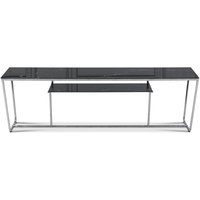 Stella mediabänk - Svart marmorerat glas / Kromat underrede Stella mediabänk - Svart marmorerat glas / Kromat underrede