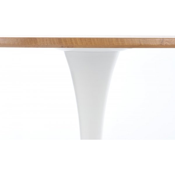 Matgrupp Sumner Ø80 cm ek/vit med 2 st Plaza stolar i grå sammet Matgrupp Sumner Ø80 cm ek/vit med 2 st Plaza stolar i grå sammet